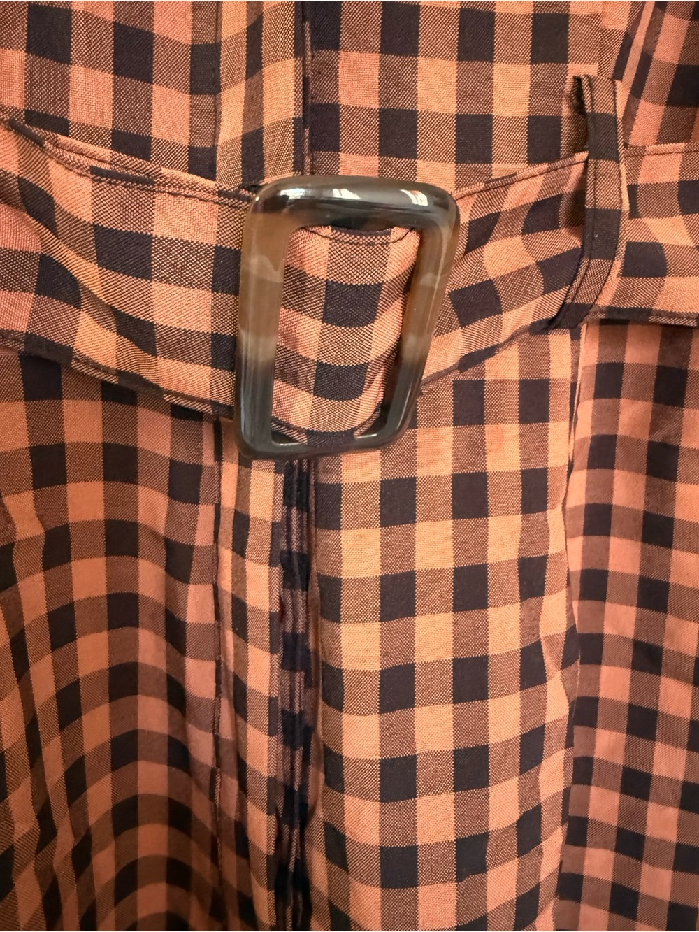 Nasty‎ Gal Salmon/Black Gingham Tailored Jumpsuit | Belted | Wider Leg  | US 0 - Picture 9 of 12